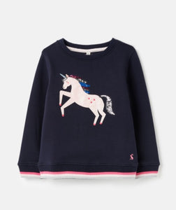 Mackenzie Artwork Sweatshirt - Navy Unicorn