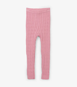 Pink Cable Knit Baby Leggings
