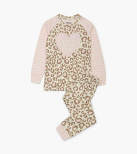 Load image into Gallery viewer, Painted Leopard Organic Cotton Raglan Pajama Set - Cami Lace