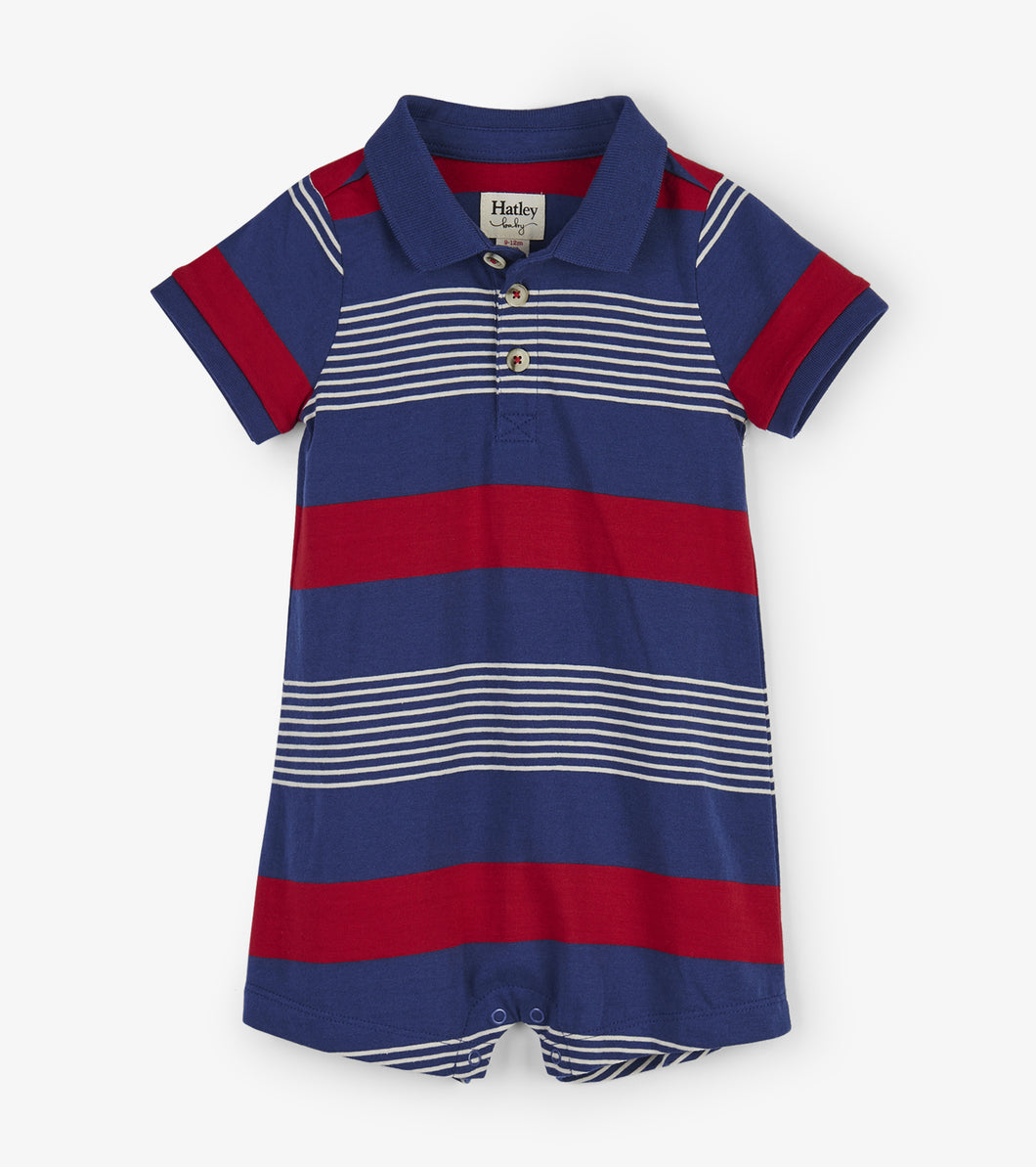 Navy Stripes Baby Romper