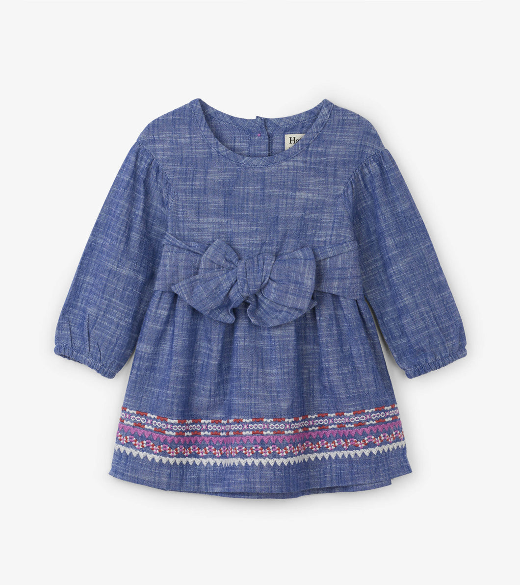 Dolled Up Chambray Baby Woven Dress