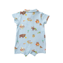 Load image into Gallery viewer, Wildlife On Vacation/ Blue Polo Shortie