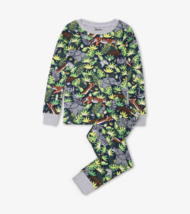 Jungle Safari Organic Cotton Pajama Set - Peacoat