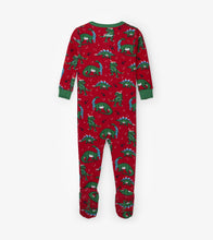 Load image into Gallery viewer, Festive Dinos Organic Cotton Footed Coverall