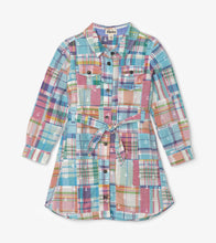 Load image into Gallery viewer, Seashore Madras Plaid Belted Dress - White