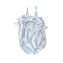 Load image into Gallery viewer, Nautical Ticking Stripe/Blue Ruffle  Bubble