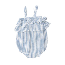Load image into Gallery viewer, Nautical Ticking Stripe/Blue Ruffle  Bubble
