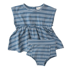 Load image into Gallery viewer, Seashore Stripe/Blue Peplum &amp;  Bloomer