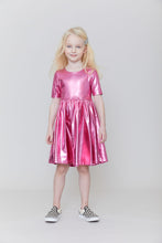 Load image into Gallery viewer, Girls Steph Dress - Pink Lame