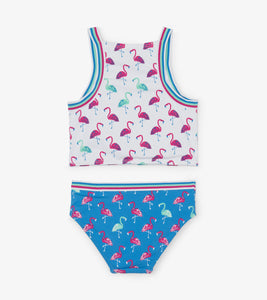 Fancy Flamingos Tankini Set - White
