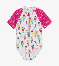 Load image into Gallery viewer, Cool Treats Rashguard One Piece - White