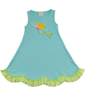 Mermaid Splash Dress - Aruba Blue