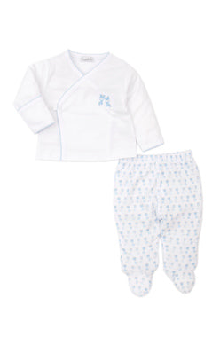 Giraffe Giggles Footed Pant Set Mix - Blue