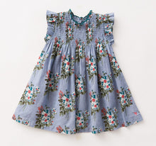 Load image into Gallery viewer, Stevie Dress - Faded Blue Franken Floral