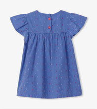 Load image into Gallery viewer, Candied Swiss Dots Baby Flutter Sleeve Dress - Jacaranda