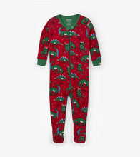 Load image into Gallery viewer, Festive Dinos Organic Cotton Footed Coverall
