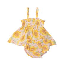 Load image into Gallery viewer, Sunflowers/Pink Tube Dress