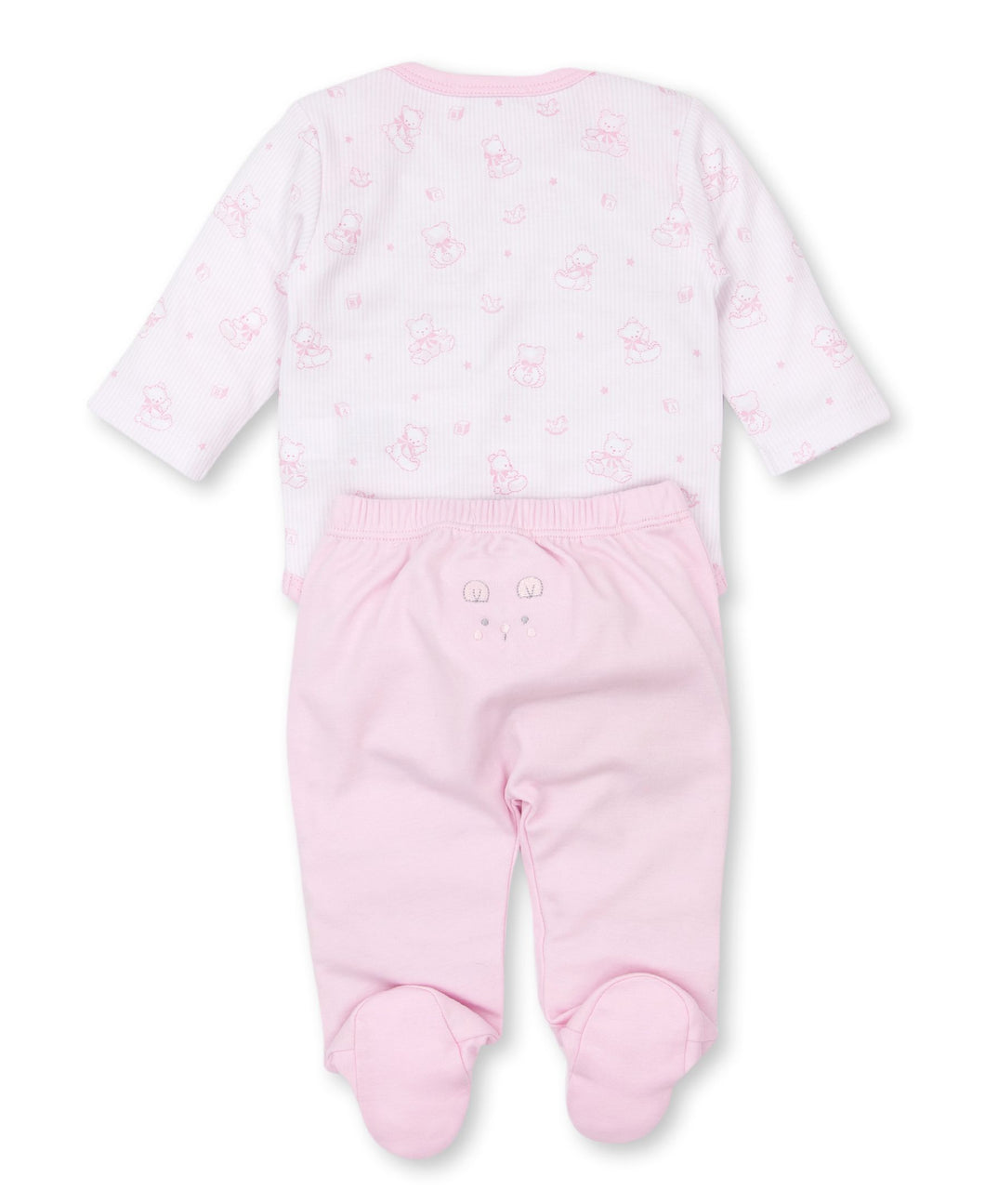 Bearly Believable Footed Pant Set Mix - Pink