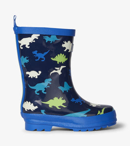 Dino Herd Shiny Rain Boots