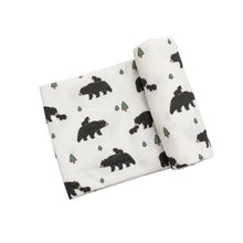 Load image into Gallery viewer, Black Bears Swaddle Blanket