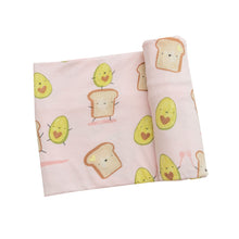 Load image into Gallery viewer, Avocado + Toast Pink Swaddle Blanket