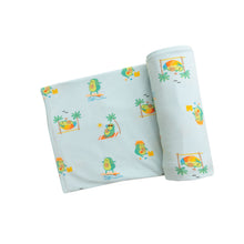 Load image into Gallery viewer, Beach Avocados/ Wan Blue Swaddle  Blanket