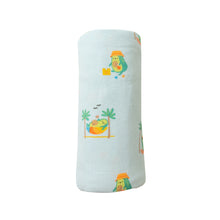 Load image into Gallery viewer, Beach Avocados/ Wan Blue Swaddle  Blanket