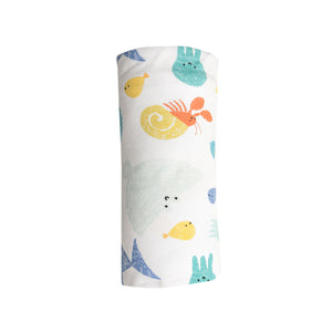 Dashed Underwater/White Swaddle  Blanket