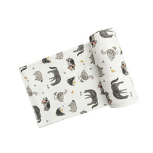 Load image into Gallery viewer, Farm Animals/ Black And White  Swaddle Blanket