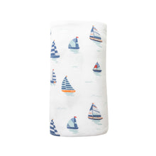Load image into Gallery viewer, Nautical Boats Swaddle Blanket