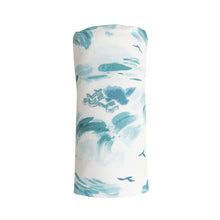Load image into Gallery viewer, Ocean Waves/White Swaddle Blanket