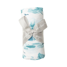 Load image into Gallery viewer, Ocean Waves/White Swaddle Blanket