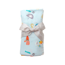Load image into Gallery viewer, Sports Sea Creatures/ Blue Swaddle  Blanket