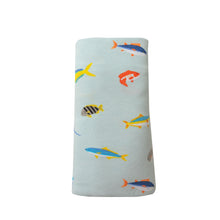 Load image into Gallery viewer, Tropical Fish Boy/Blue Swaddle Blanket