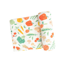Load image into Gallery viewer, Veggie Life/White Swaddle Blanket
