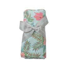 Load image into Gallery viewer, Vintage Hibiscus/Blue Swaddle Blanket