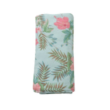 Load image into Gallery viewer, Vintage Hibiscus/Blue Swaddle Blanket