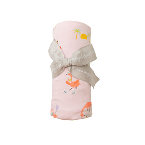 Boardwalk Flamingos/Pink Swaddle  Blanket