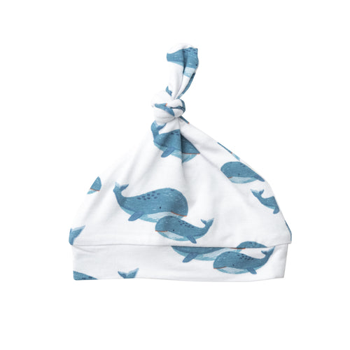 Blue Whales Knotted Hat