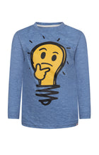 Load image into Gallery viewer, Graphic Long Sleeve Tee - Good Idea - Blue Moon Heather