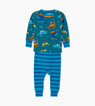 Load image into Gallery viewer, Superhero Dinos Organic Cotton Baby Pajama Set - Ocean Depths