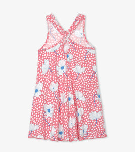Delicate Flowers Trapeze Dress - Sugar Coral