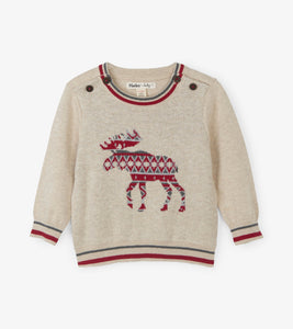 Argyle Moose Baby Sweater