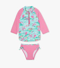 Load image into Gallery viewer, Tropical Mermaids Rashguard Set - Aruba Blue