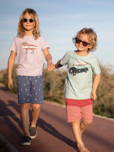 Load image into Gallery viewer, Lizzy Lizzy Surf Car Graphic Tee - Canal Blue