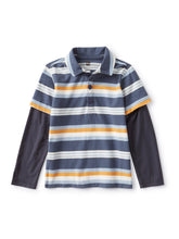 Load image into Gallery viewer, Layered Sleeve Striped Polo