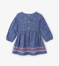 Load image into Gallery viewer, Dolled Up Chambray Baby Woven Dress