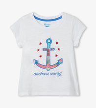 Load image into Gallery viewer, Nautical Anchor Tie Back Tee - White