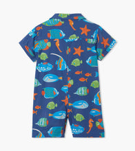 Load image into Gallery viewer, Bright Fish Baby Woven Romper - Navy