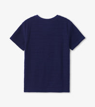 Load image into Gallery viewer, Navy Graphic Font Pocket Tee - Peacoat